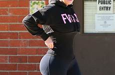 amber rose butt yoga pants pads wearing booty pad spandex shuts rumors wait those down better make will bauer gc