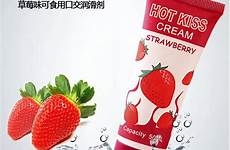 sex oral strawberry kiss lube 50ml lubricants edible flavor fruit cream oil body hot vaginal painted anal pcs