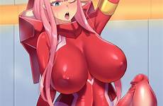 zero two futanari futa anime suit huge cum franxx bodysuit darling big hentai cock clothes penis thick luscious breasts so