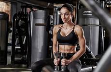 wallpaper fitness female muscle wallpapers gym girl woman model full hair hd background beautiful brown sports ponytail eyes preview click