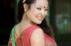 saree nepal bhabhi navel