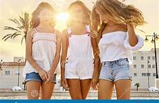 fun girls beach teen friends sunset having friend preview long