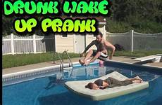 pool drunk swimming prank wake