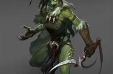 orc character female girl artstation characters dnd half druid orcs concept 5e dungeons dragons rogue goblin minhee kim fantasy girls
