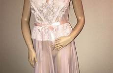 chiffon nightgowns nylon nightgown sheer ebay sissy lingerie vintage chic saved