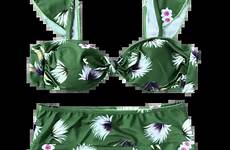 swimsuit brazilian waist dandelion thong floral bottom wear bikini piece green two high