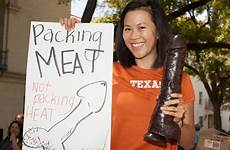 dildos glocks armed ut protest rules