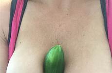 cucumber milf between amateur her boobs pickle tumblr tits busty melons takes big wouldn ripe putting enjoy perfect them his