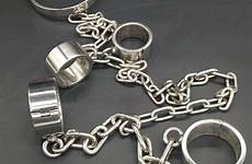 bondage handcuffs stainless steel bdsm sex collar legcuffs heavy kit metal games adult