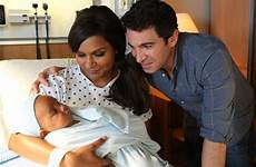 mindy baby kaling project parents her leo danny eonline adorable here seam split malfunction wardrobe instagrams butt says dress set