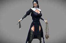 nun 3d battle models sister model sketchfab