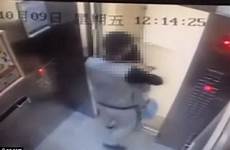 man lift molested girl young woman molests cctv knifepoint inside china changzhou footage chilling horrifying captures moment reported held went