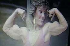 biceps female bodybuilder flexing her peaked huge 1980 pretty amazing