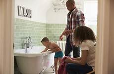 bath son time together having fun bathroom features parents father consider safety stock sharing stepdad question shower