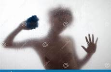 shower woman sexy taking silhouette stock royalty curtain behind preview