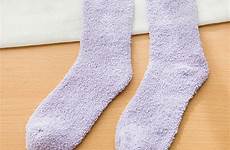 socks purple fuzzy fluffy