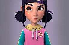 artstation characters cartoon character 3d girl girls modeling harajuku animation model loginova female styles concept kid reference artwork ana children