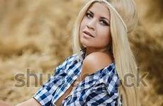 sexy hay cowgirl girl stock cow woman fashion country outdoors shutterstock
