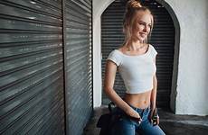 skinny blonde jeans wallpaper model women bra evgeny freyer smiling hips belly pichkurova victoria white tops outdoors wallhere 500px hd