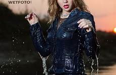 wetlook wet girl jeans tight forum wetfoto denim shirt clothing tricot overalls tights heels cute high fully pantyhose wwf