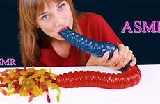 gummy worm eating asmr largest