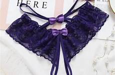 panties women underwear sexy open erotic lingerie sex crotch lace hot crotchless underpants wear butterfly string transparent briefs back
