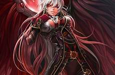 demon female fantasy anime satan women warrior dantewontdie girl deviantart saved character