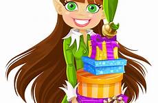 elf christmas clipart girl clip female gifts elves picture girls transparent hd cliparts reindeer size