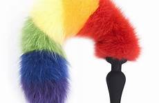 fur butt plug anal sex tail fox toys silicone faux colorful couple erotic sexy