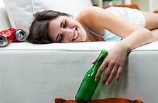 happy drunk woman young relaxing sofa preview