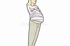 pregnant comic woman cartoon book retro preview