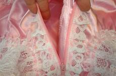 frilly sissy handmade pink adult made panties crotch zipper open front