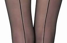 sheer seam hosiery tights footed solid crotch