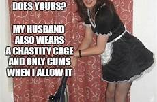 sissy captions feminized maids female maid husband chastity house humiliation led marriage prissy french tg boy cage choose board caps