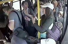 bus flashing female man woman women passenger gets he passengers genitals his when groping other pervert after slap them group