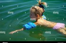 girl little swimming alamy sea stock