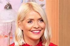 holly willoughby morning celebrity skirt grey dress red instagram fashion style viewers checked