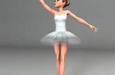 3d ballerina rigged toon model models cgtrader character