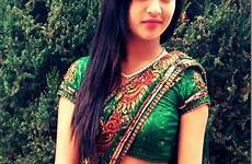 shrestha karishma indian saree hot navel beautiful nepali actress girl women model mala green thai limbu uploaded user natural