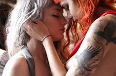 goth kissing redhead smutty sensual