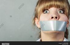 mouth taped shut scared woman tape censorship duct lips girl stock covered freedom preview film lightbox afraid young create speech