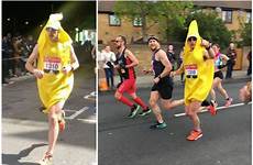 banana marathon lawrence andrew dressed runner london time fastest fruit morpeth completed meet who becomes record complete