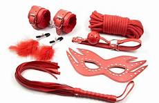 bondage kits sex masquerade restraint starter toys adult games toy whip mask set fetish handcuffs gag leather feather clamps nipple