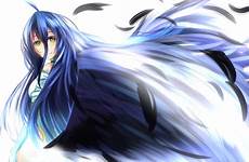 overlord albedo hair feathers long tagme wings eyes yellow artist anime konachan wallpapers wallpaper respond edit demon