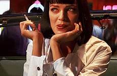 pulp fiction uma thurman mia wallace gif smoking movie cigarette giphy 1994 smoke quotes circles dark film decay urban sexy