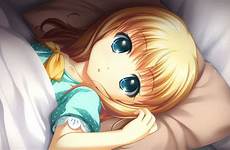 anime girl sleeping bed blonde kawaii cute manga blue hair navštívit choose board eyes