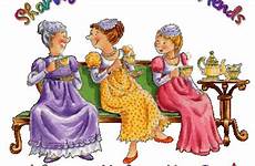 friends ladies gif old friendship clipart meeting friend chatting funny sharing good cartoon having happy tea morning time always make