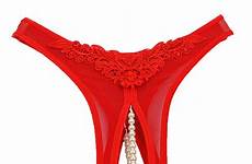 string underwear crotchless women open panties crotch sexy transparent lace pearl seamless thong thongs tanga womens strings over clothing aliexpress