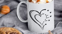Personalized Coffee Mug,coffee Mug, Mug With Heart, Personalized Coffee Mug for Grandma,birthday Gifts,birthday Gifts, Mug. - Etsy