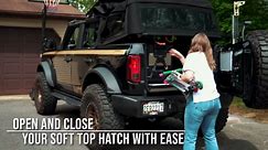 IAG Off-Road EZ-Lift & EZ-Pull Combo Kit (Black Handles) for Ford Bronco 2021+ 4 Door Soft Top